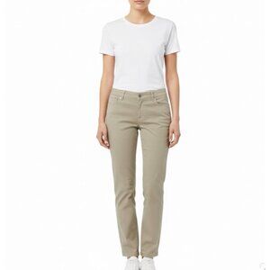 Mineral Women’s Olive Cotton & Elastane Straight-Leg Pants Size 28 - New